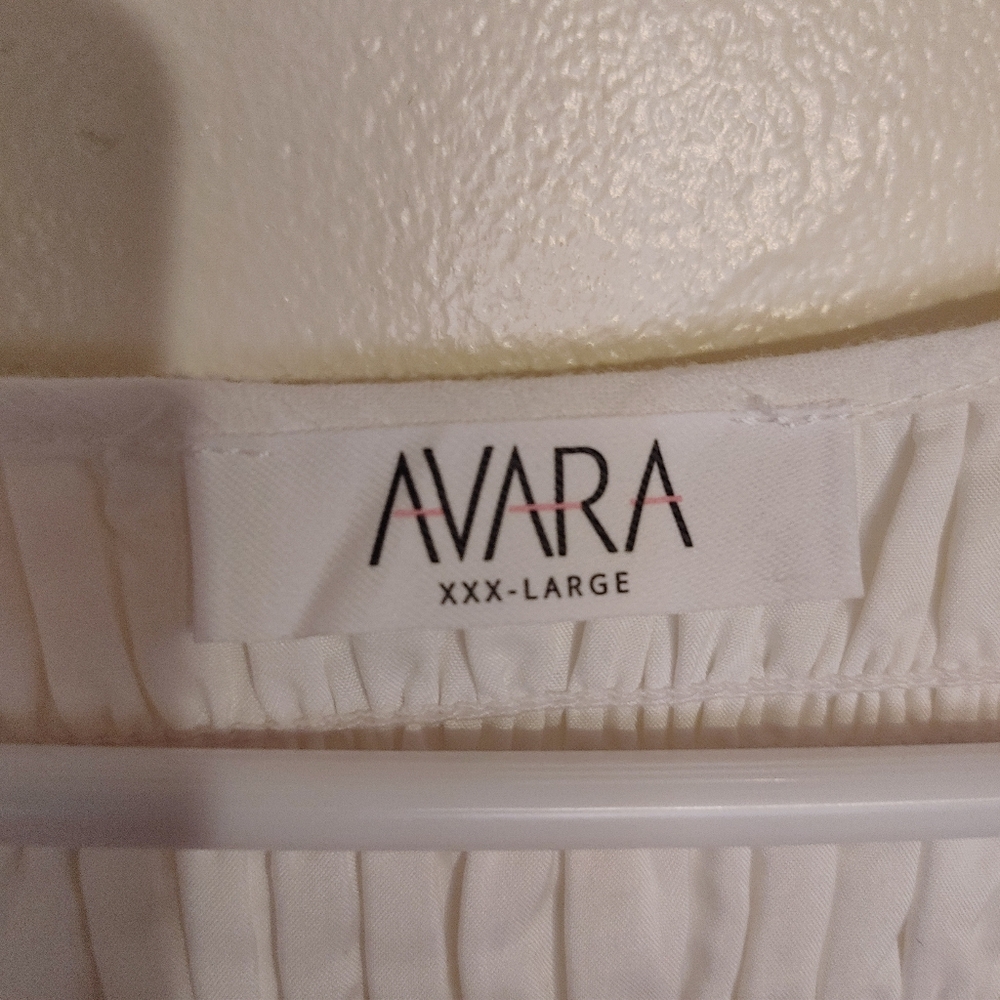 AVARA White Ruffled Cap Sleeve Dress Size XX-Large - Picture 6 of 14